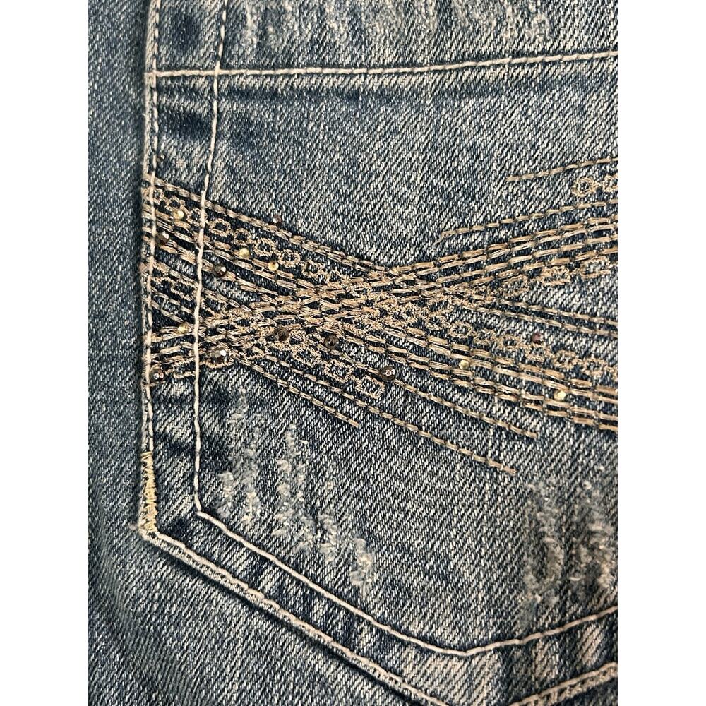 Aeropostale Hailey Skinny Flare Jeans Low Rise Womens 5/6 Y2K Stretch Blue Denim - Picture 9 of 10